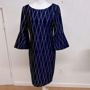 2/$15 Jessica Howard Navy&Silver Dressy Dress size 10